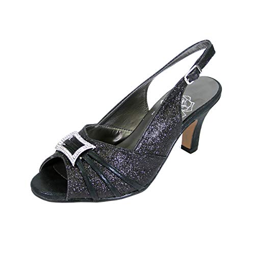 Floral Nadine Women's Wide Width Peep Toe Dress Slingback Shoes