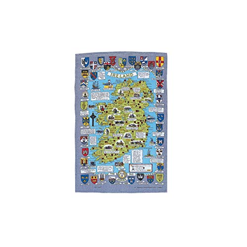 Ulster Weavers Historical Map of Ireland Linen Tea Towel