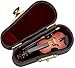Violin Music Instrument Miniature Replica with Case, Size 3 in.