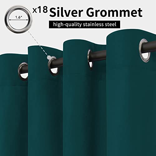 Image of Easy-Going Outdoor Curtains for Patio 1 Panel, 150x84 inch, Teal | Waterproof, Windproof, Weatherproof Privacy Outdoor Curtains for Cabanas Porches and Pergolas, Grommet Top and Tab Bottom