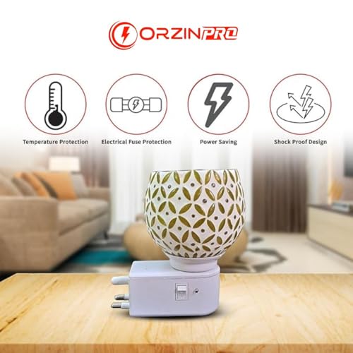 Image of Electric Kapoor Dani with Auto Cut-Off | Smokeless Camphor Burner with Night Lamp | Glass Aroma Diffuser for Home, Mandir & Pooja Room | Loban Dhoop Dani | Spiritual Fragrance & Meditation Decor
