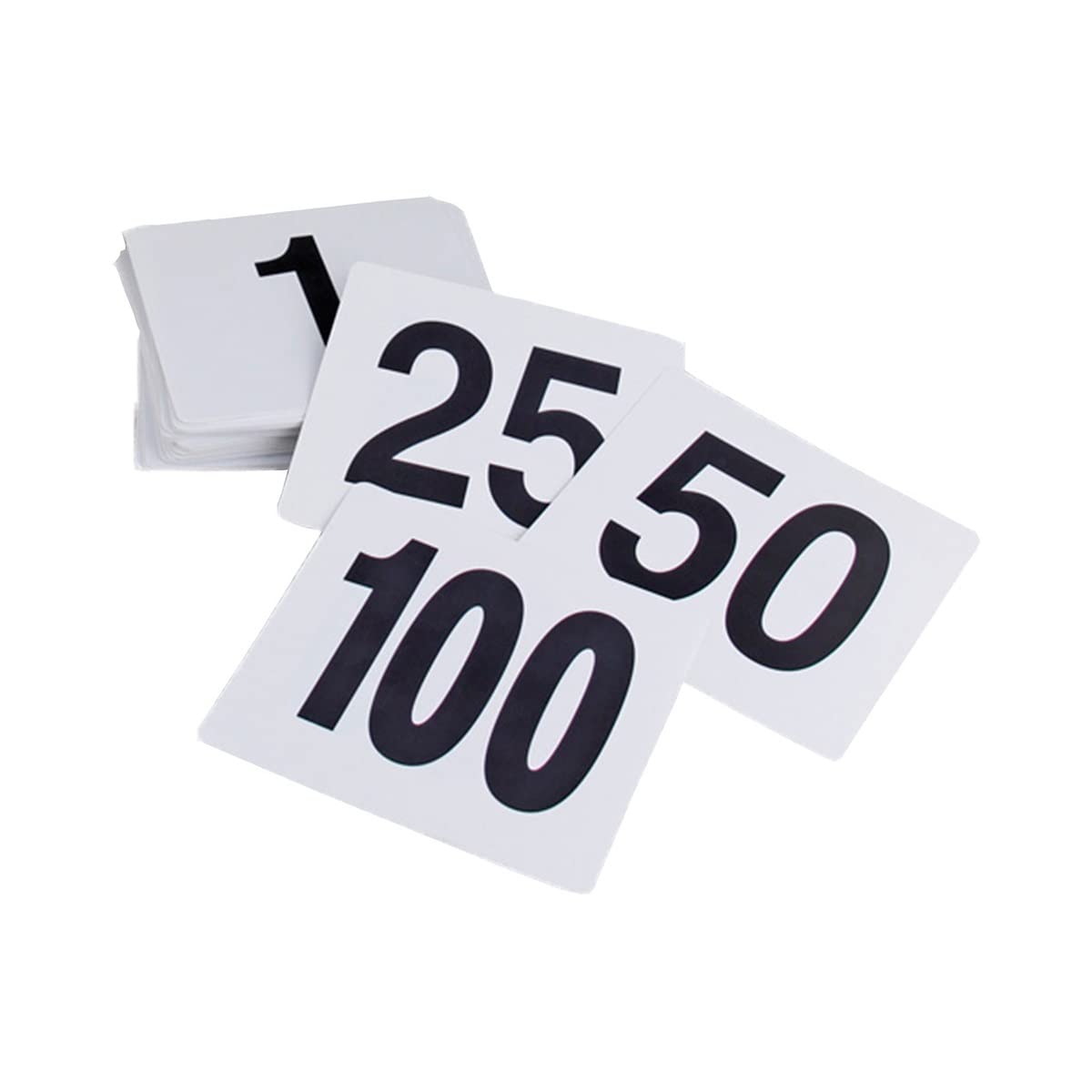 GTHTUHFD Table Numbers, 1-25/50/100 Wtable Numbers Seat Cards Durable Plastic White Table Number Signs, 3.9X3.7 Inch Place Cards Restaurant Cbar Utensils/White 1-25,White 1-100
