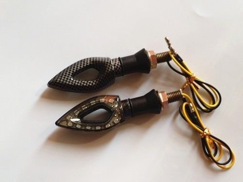 Motorcycle EURO LED Turn Signal Indicator Light Lamp For Honda Kawasaki Suzuki Yamaha MOTO Custom (Carbon fiber look)