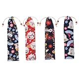 PRETYZOOM 4stücke Essstäbchenbeutel Mit Kordelzug Besteckbeutel Zum Verpacken Von Geschirr Essstäbchenbeutel Zum Mitnehmen Für Sushi-läden Und Outdoor-aktivitäten