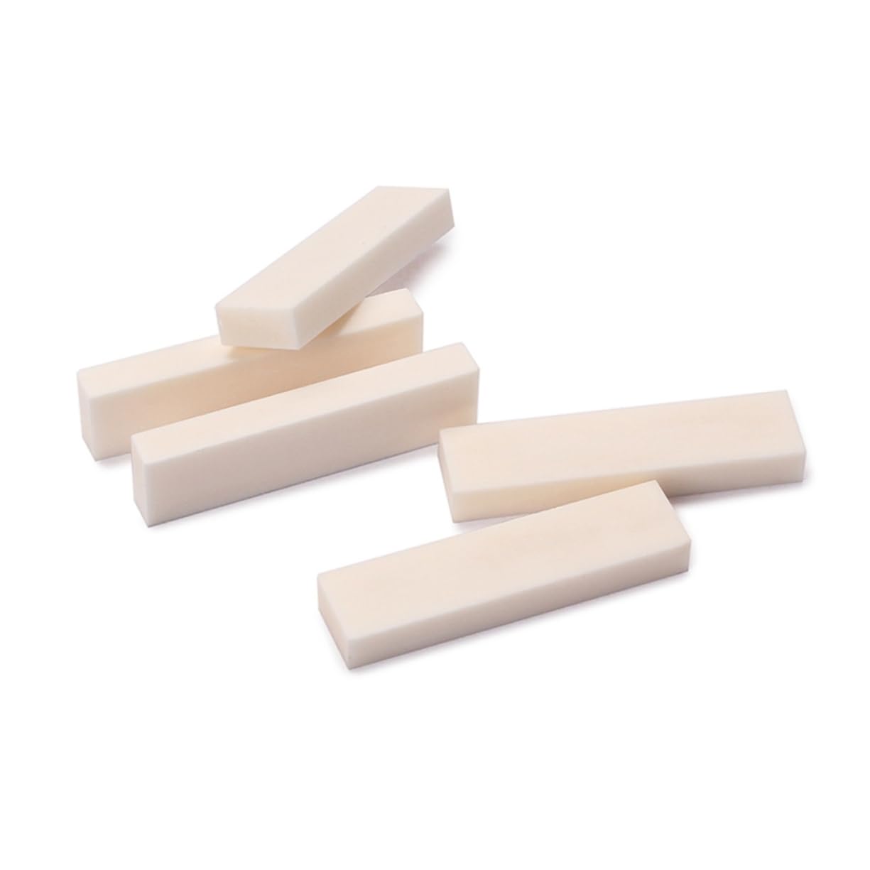 Garneck 5pcs Classical Guitar Blank Buffalo Bone Nut Saddle 40x10x5mm Guitar Nut Blank for Mandolin Banjo Ukulele