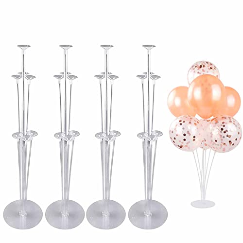 Table Balloon Stand Set, Transparent Balloon Sticks, Desktop Balloon Stand Decoration for Birthday, Party, Wedding, Celebration, Graduation - 4 Set