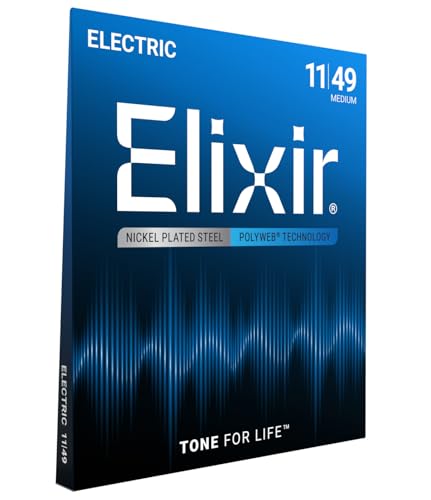 Elixir Strings, cuerdas de guitarra eléctrica, acero niquelado con revestimiento POLYWEB, tono cálido...