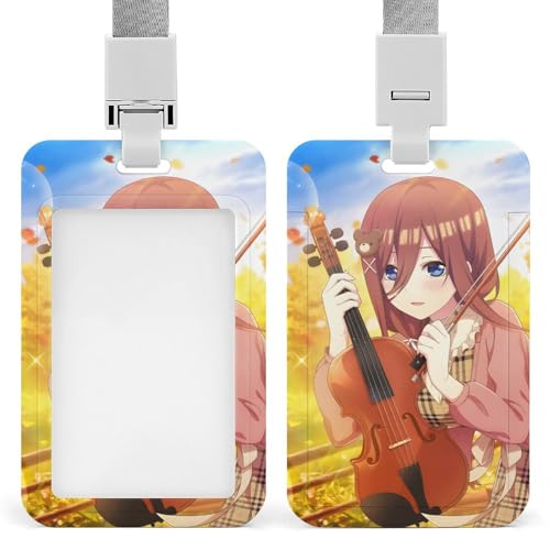 五等分の花嫁 中野 三玖 IDカードホルダー 縦型 社員証 カードケース ネームホルダー 名札ホルダーカードケース 防水 吊り下げ パスケース カード入れ 名札ケース 通勤 通学 男女兼用 名刺入れ クリップスト リール付き かわいい 人気 社員証ケース