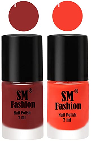 Image of Long Lasting Nail Polish | Nail Paint Combo 7 ml Each) - Set of 2 Jam-Light Orange