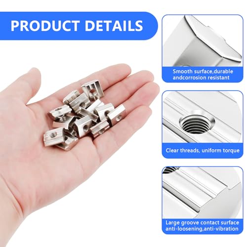 XTUDOU® 80 Stück Nutensteine B-Typ Nut 8, M4/ M5/ M6/ M8 Gleitmutter mit Aufbewahrungsbox für Aluminiumprofil Extrusionsschlitz, Standard 30 Serie Kohlenstoffstahl Schiebe T Nutensteine