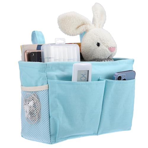 IGNPION Poches et paniers de rangement suspendus en toile pour chevet de lit - Sangles de suspension réglables Organisateur caddy de lit de dortoir Sac de...