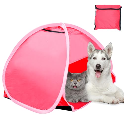 RUNYU Mini Tienda, Tienda de Playa Emergente, Tienda Plegable, Tienda Emergente Pequeña con Protección Solar, con Bolsa de Almacenamiento, Rosa
