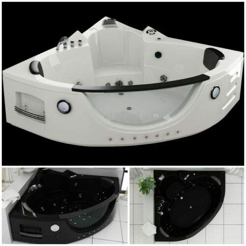 Bagno Italia Vasca Idromassaggio cm 152x152 bianca vetro frontale 12 idrogetti cromoterpia e miscelatore a cascata I