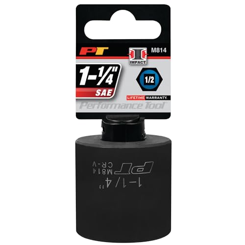Image of Performance Tool M814 1 /2 Drive 1-1 /4 6-Point Impact Socket for Heavy-Duty Automotive Repairs and Maintenance Jobs
