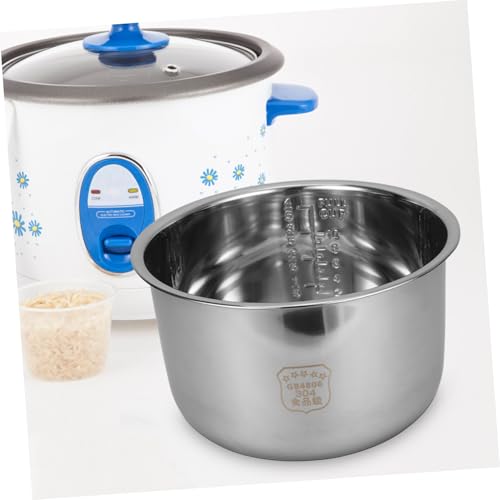 GRIRIW Rice Cooker Pot Electric Cooker Liner 5L Stainless Steel Inner Pot Non-Stick Replacement for Domestic Kitchen Appliances Cooking Rice and Steaming Vegetables - Image 6