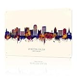 Winston Salem Skyline Vintage Metal Signs 8 X 12 Inch
