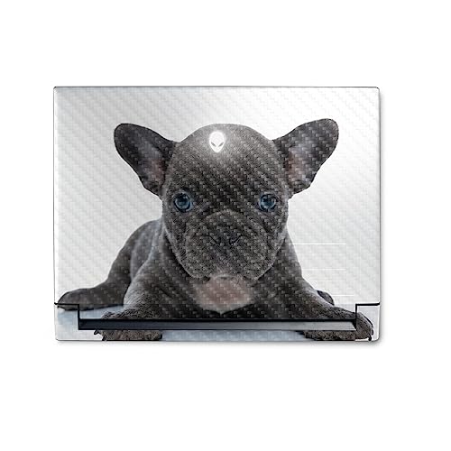 Image of MightySkins Carbon Fiber Skin Compatible With Alienware M18 R1 (2023) Full Wrap Kit - French Bulldog | Protective Durable Textured Carbon Fiber Finish | Easy To Apply & Change Styles | Made in the USA