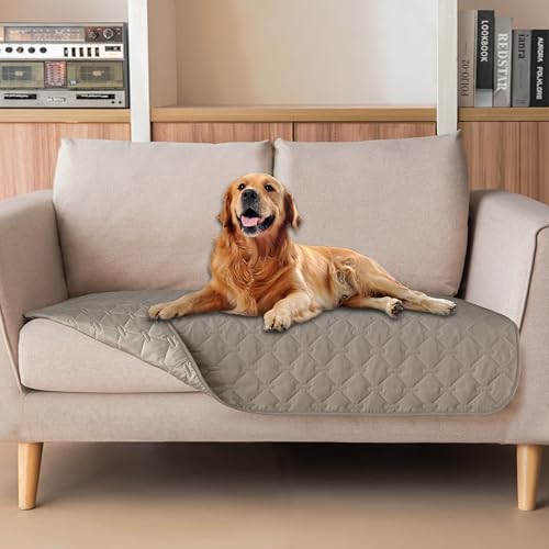 Image of gogobunny 3X Stronger Waterproof Pet Blanket, Scratch Proof Furniture Protector for Dogs Cats, Reversible Cover 32x53 Inch, Dark Stone
