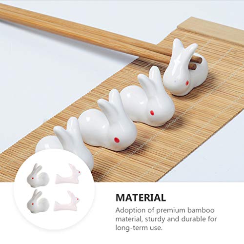 Yardwe 4Pcs Titular Pauzinhos Colher Garfo Chopsticks Descansa de Coelho Da Páscoa Coelho de Cerâmic