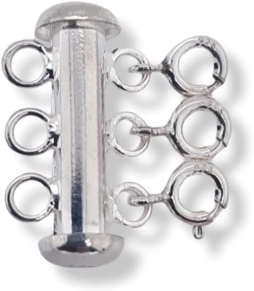 925 Sterling Silver, 3-Strand Layering Lock Connector Slide Tube Clasp with Spring Rings for Necklace Bracelet Jewelry by CRAFT WIRE - Image 8