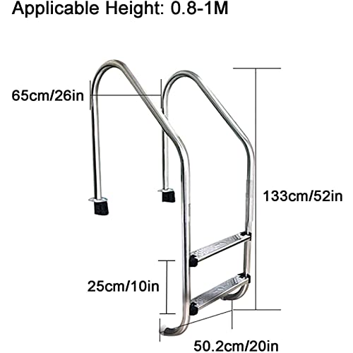 Escalera para piscina de acero inoxidable 2 escalones miniatura 3