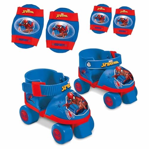 Mondo - 18390 - Vélo et Véhicule pour Enfant - Set Roller Skate + Protections Ultimate Spiderman, Blu
