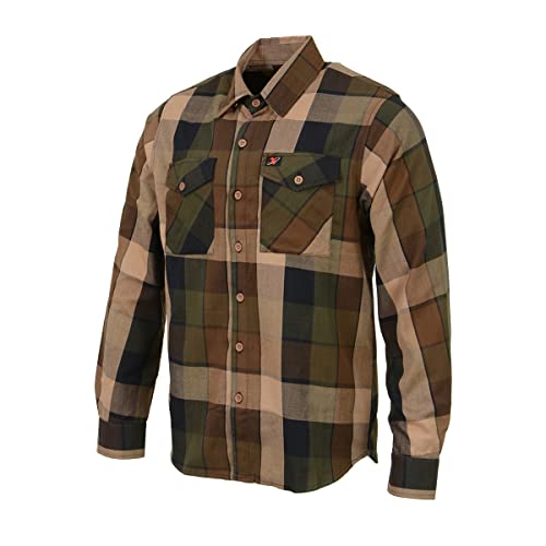 Milwaukee Leather MNG11667 Men's Brown and Beighe Long Sleeve Cotton Flannel Shirt4