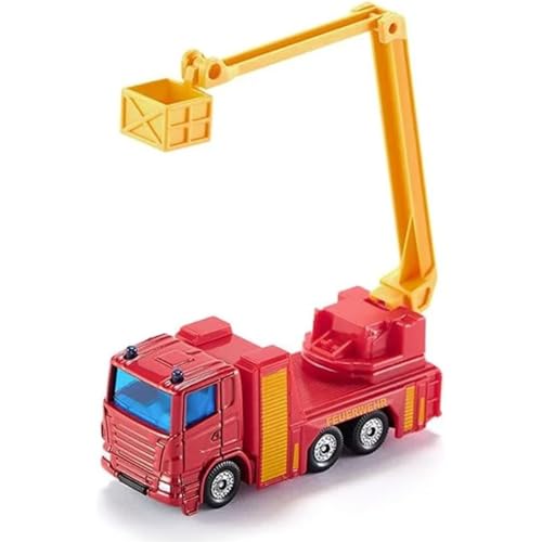 siku 1080, Camion Pompiers à Bras Élévateurs Articulés, Rouge/jaune, Plate-forme élévatrice de sauvetage pliable, Nacelle pivotante