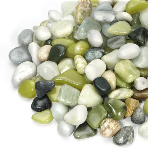 RUOJAS 2.2 lb Jade Pebbles for Indoor Plants, 1/2 Inch