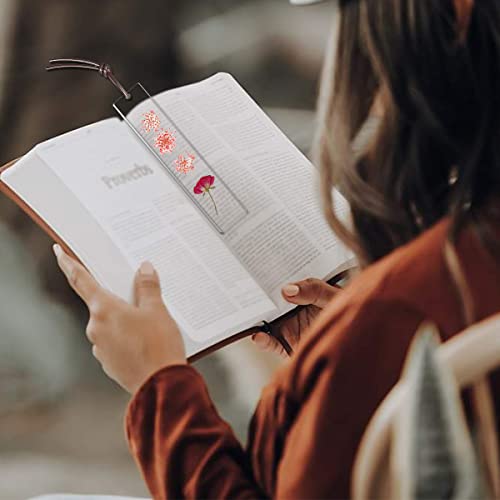 Epoxy Bookmark Dried Flower Resin Bookmark Pressed Flower Bookmark Transparent Acrylic Bookmark For Kids Woman Teacher Students Reading Planner Book Club(Leaves+Chrysanthemum-2Pcs) #TOP1