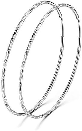 VONALA Sterling Silver Hoop Earrings for Women Jewellery 40mm