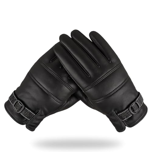 Image of TLN Genuine Leather Gloves for Men | Premium Soft Driving, Biking & Winter Gloves, Warm, Stylish & Durable Hand Gloves for Outdoor & Daily Use