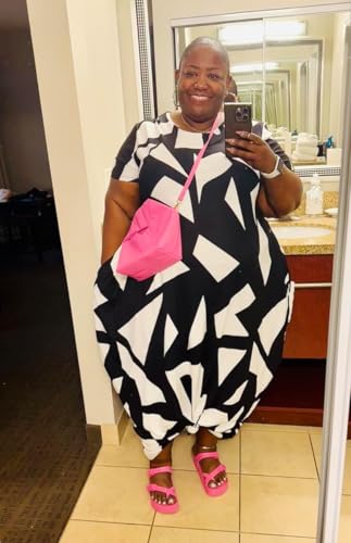 Image of YeGine Oversize Tshirt Dress Plus Size Short Sleeve Maxi Dress with Pockets