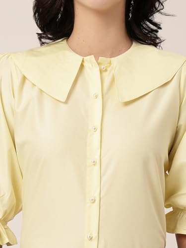 Image of Style Quotient Women Sky Blue Victorian Style Shirt