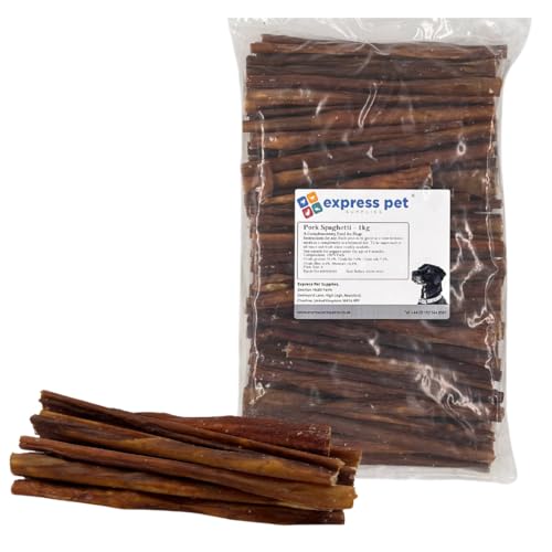 Dog Spaghetti Schweinefleisch Schweinefleisch Darm Schnüre Natürlich Getrocknet Kaustangen Verschiedene Mengen erhältlich (500g Pack)