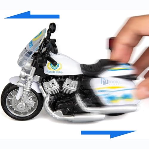 Image of Police Motorcycle Toy - Pull Back Motorcycle Toys, Tiny Gift with Music Lighting, Latte Motorcycles Toy for Kids Boys Age 3-8 Year Old [Multicolor] (Police Motorcycle-001-Multicolor)
