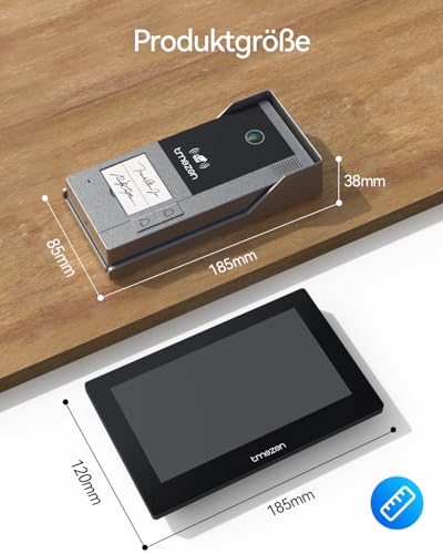 TMEZON WLAN IP Video Türsprechanlage 2-familienhaus,1080P Türsprechanlage mit Kamera,7’’IP Touchscreen,Gegensprechanlage mit Türöffner,APP/Swipe Card Unlock,Bewegungserkennung des Menschen