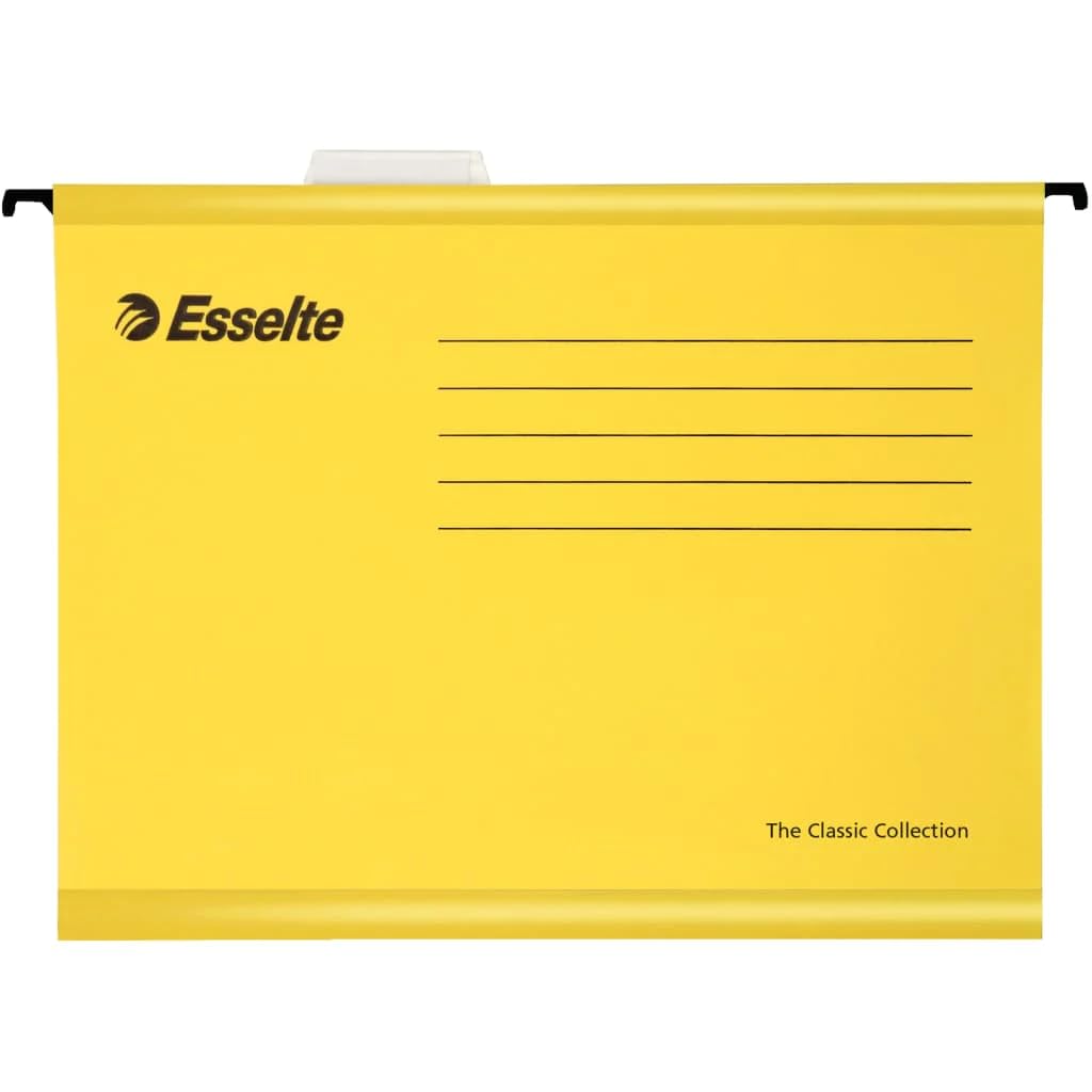Esselte 90314 Classic Suspension Files For A4 Format - Yellow, Pack of 25