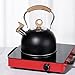 UUNVTOSU Whistling Tea Kettle, 2.5 Liter Whistling Tea Kettle Stainless Steel Teapot with Wood Handle Fast Boiling Water Teakettle Stove Top Whistling Kettle for All Stovetops Kettle