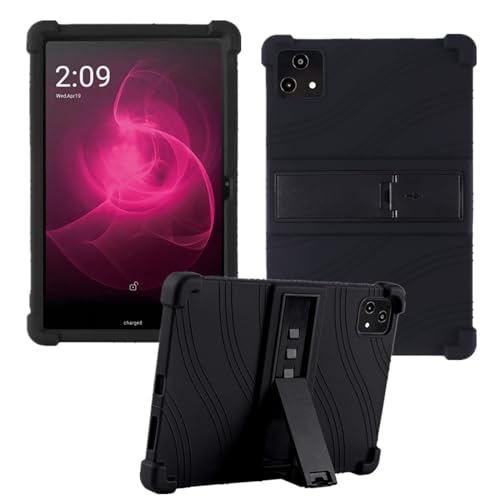 HminSen Case for T-Mobile Revvl Tab 5G 2023 Tablet Kids Friendly Soft Silicone Adjustable Stand Cover for T-Mobile REVVL Tab 5G (2023) 10.36 Inch Tablet (Black)