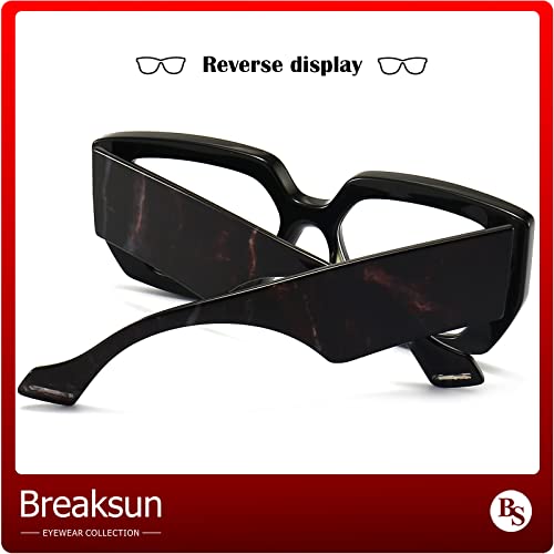 Image of Breaksun Thick Frame Blue Light Glasses for Women Men Fashion Oversized Square Computer Gaming Eyeglasses