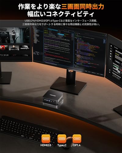 undefined ACEMAGIC ミニpc Ryzen 7 7730U【2025初登場】8C16T 最大4.5GHz mini pc ryzen windows11 Pro 16GB DDR4/512GB SSD拡大可 4K/3画面 HDMI/DP/Type-C WiFi 6 有線LAN BT5.2 USB3.2x6 静音・高放熱・VESA対応 の商品画像 4