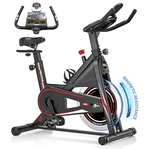DMASUN Exercise Bike, Plus Magnetic Resistance/Brake Pad Indoor Cycling Bike Stationary, Cycle Bike with Comfortable Seat Cushion, Digital Display with Pulse, 300lbs/330lbs Weight Capacity