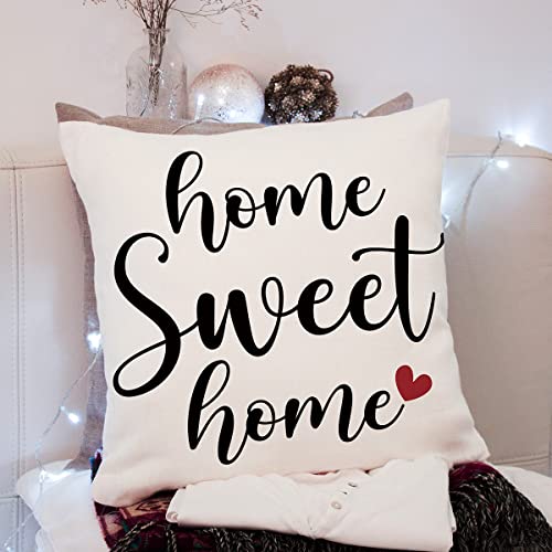 Home Decor Throw Pillow Case, Farmhouse Decorative, Housewarming Gift, Home Decoration, Home Sweet Home, Cotton Linen Cushion Cover For Sofa Bedroom Living Room Rocking Chair, 18X18 Inch(Gms146) #TOP1
