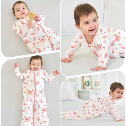 Image of Miracle Baby Long Sleeve Sleep Sack 2-Pack, 100% Cotton Wearable Blanket Baby Sleeping Bag for Newborn Infant Toddler