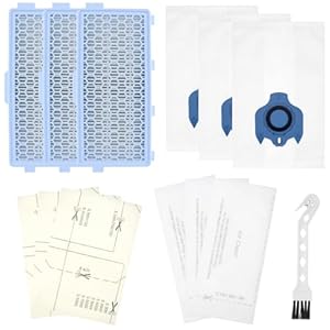 QWORK® Zubehörset Filter Kompatibel mit Miele Staubsauger Serien: Complete C2/C3, S400/600/800/2000/5000/8000-3 HEPA Filter + 3 Staubsaugerbeutel + 6 Mikrofilter + 1 Reinigungsbürste