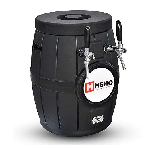 Chopeira Gelo Memo Barril Rotomoldado Preta - 2 Torneiras Italianas