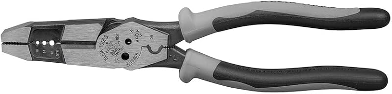 Klein Tools J215-8CR Multitool Pliers, Made in USA, Hybrid Multi Purpose Tool / Crimper, Wire Stripper, Bolt Shearing, Wire Grabbing, Twisting, Looping
