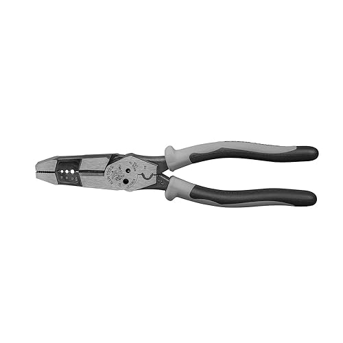 Klein Tools J215-8CR Multitool Pliers, Hecho en EE. UU., Herramienta Multipropósito Hibridada / Crimpadora, Desenrollador de Cables, Cortador de Pernos, Agarre de Cables, Torsión, Bucle