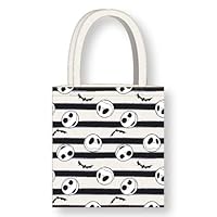 Cerdà Nightmare Before Christmas Tote Bag mit langen Griffen - 36 x 39 cm - Polyester und Baumwolle - Jack Skellington-Motiv - Weiß